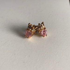 Juicy Couture Pink Heart with Crown Earrings
